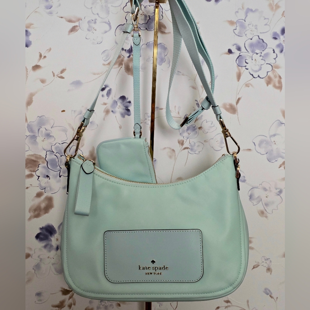 Kate ♠︎ Spade Chelsea Nylon Shoulder Bag in Blue Glow